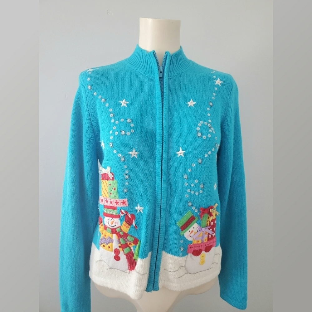 Vintage Heirloom Collectibles Snowman Cardigan - Picture 1 of 9